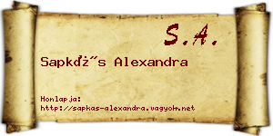 Sapkás Alexandra névjegykártya